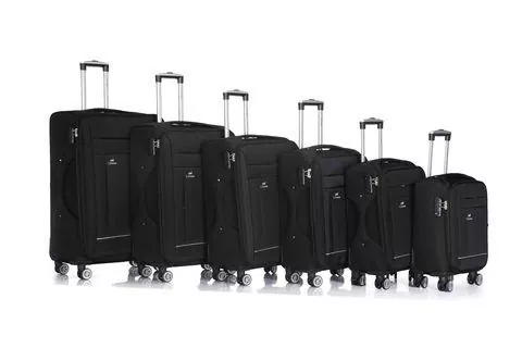Чемодан L’CASE New York M midi с расширением 71х44х27+5см (25) со съемными колесами. Чёрный купить в Москве